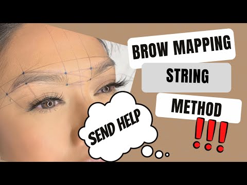Step-by-step Brow mapping￼ For ombre powder brows using string method. How to get even brows ￼