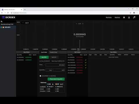 Decred DEX in action now