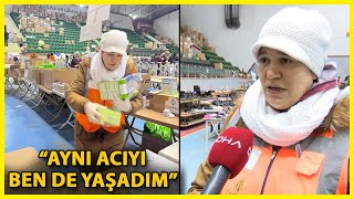 Depremden Kurtulan Ebru, Depremzedeler için Gönüllü Çalışıyor