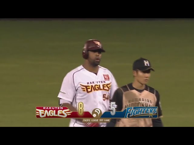 【7回裏】ラッキー7でさらなる追加点!! イーグルス・ペゲーロ タイムリー2ベースヒット!! 2017/5/17 E-F