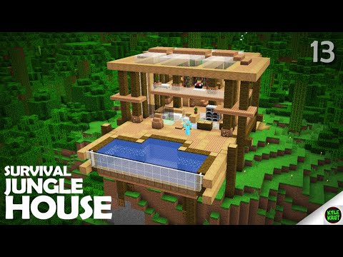 KyleKraft - MINECRAFT Survival #13 // BUILDING A JUNGLE MANSION HOUSE!!