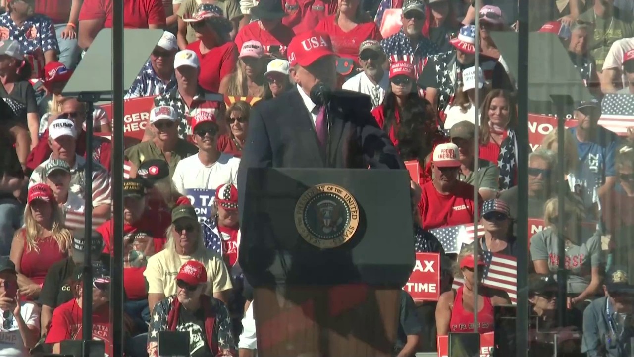 Trump says $5,000 dividend will cost $1 trillion, reacts to 'four more years' chant at Arizona rally