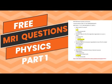 MRI Registry Review Questions (PHYSICS Part 1) TR, TE, Proton Density | for ARRT/ARMRIT Board Exam