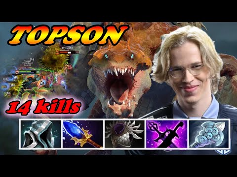 Topson unstoppable ultra strong Primal Beast mid 14 kills | Dota 2 Immortal Ranked Gameplay