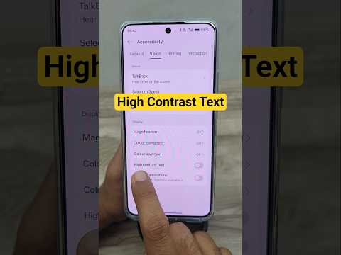 how to enable high contrast text in realme #android #settings #techtutorial