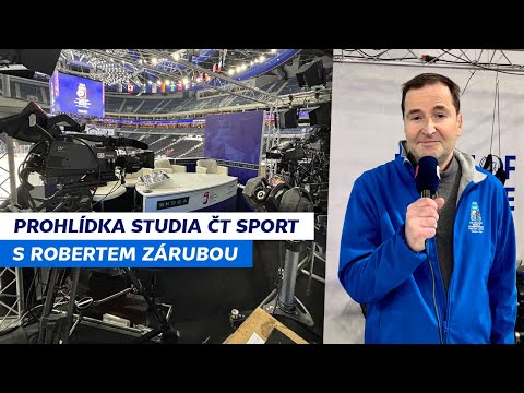 Prohlídka studia ČT sport na MS v hokeji s Robertem Zárubou