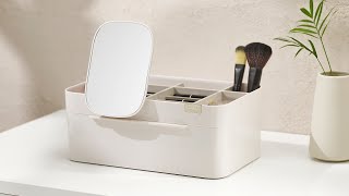 Viva Large Cosmetic Organiser with Removable Mirror - Shell