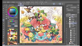 【作業配信】#18 ポケモン30thのお祝い絵制作