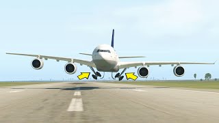 Airplane Landing-Gear Stuck during Emergency Landing at Airport | XP11