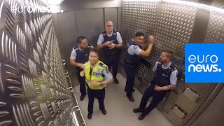 NZ police prove they're 'not your typical beat cops' with elevator jam session
