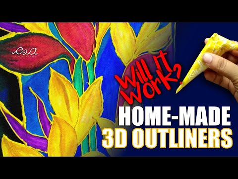 Homemade 3D Outliners | Easy 3D Wallart | Homemade craft ideas for homedecor | DIY Puff paints