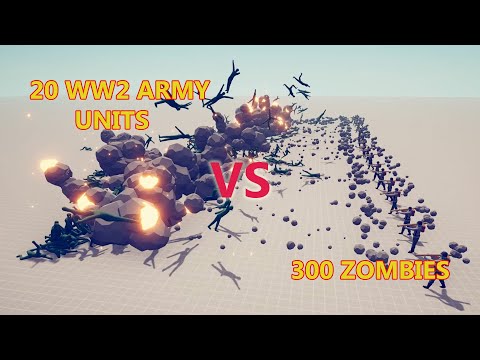 20 WW2 Army Units vs 300 Fast Zombies - TABS
