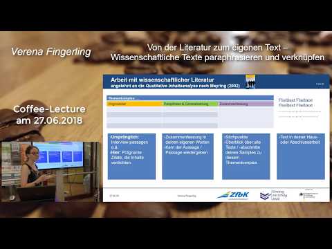 Von der Literatur zum eigenen Text - Wissenschaftliche Texte paraphrasieren und verknüpfen