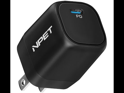 NPET UC20 USB C Charger 33W with Foldable Plug Black
