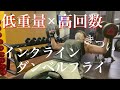 【筋トレ】インクラインダンベルフライ20kgで追い込みます!