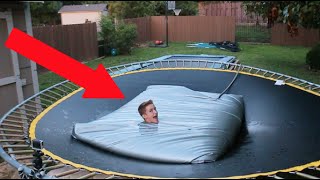 TRAMPOLINE VS WATERBED!