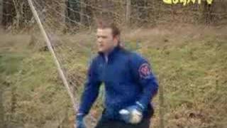 Man United Training Session     with Rooney in goal
