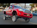 Toyota LOWRIDER TRUCK on 3 Wheels! Classic Car Cruise in Wilmington, California