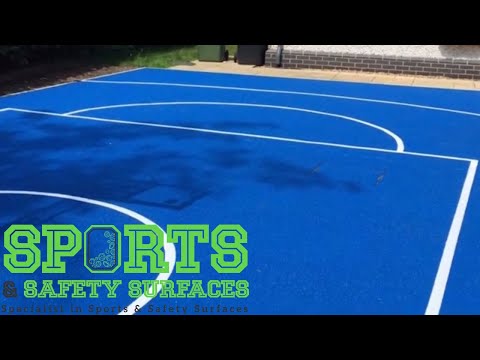 MUGA Court Surfacing Installation in Cheadle, Cheshire | Polymeric Surface Installation