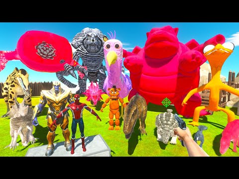 Parkour ZigZag Hunting Kamex Mega and Fights Creepy Monsters - Animal Revolt Battle Simulator