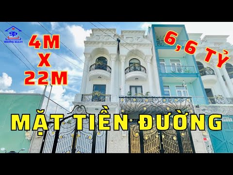 NHÀ MẶT TIỀN ĐƯỜNG ở Quận Bình Tân. Nhà thuộc hướng Bắc - Thiết kế 1 Trệt 3 Lầu | Sân xe hơi 7m