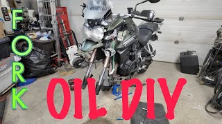 HOW TO CHANGE FORK OIL ON A TRIUMPH TIGER EXPLORER