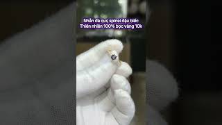 Nhẫn Nữ Đá Spinel Thiên Nhiên Cắt Giác Màu Xanh Đậu Biếc Bọc Vàng 10k