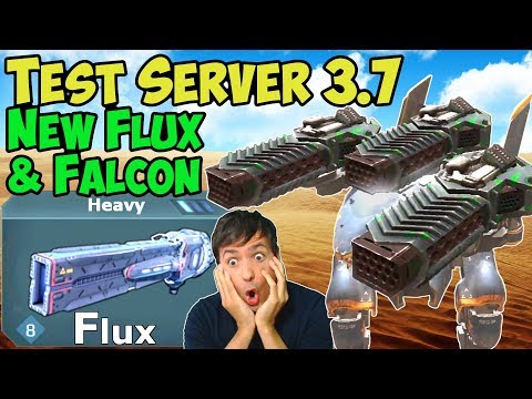 War Robots Test Server New Robot Falcon & Heavy Weapon Flux Gameplay WR