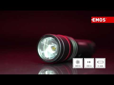 Žibintuvėlis, atsparus drėgmei IP65, ULTIBRIGHT 70, CREE LED, 340lm, 3xAAA, EMOS video