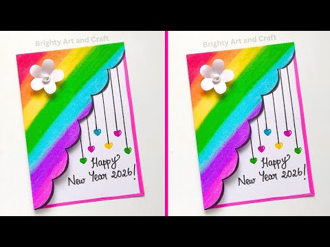 🥳 New Year Greeting Card 🥳 | Easy & Beautiful New Year Card 2026 | How to Make Cute New Year Card