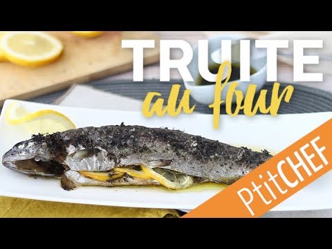 Recette de truite au four, au thym, citron et huile d'olive - Ptitchef.com