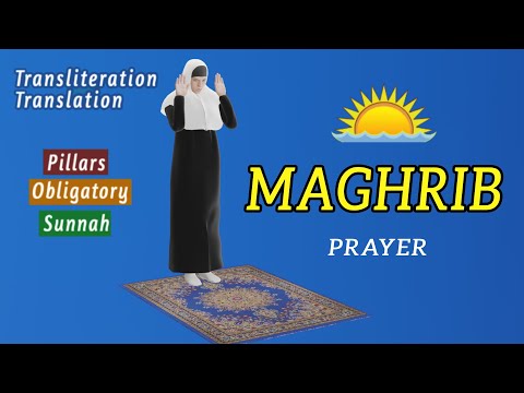 How to pray Maghrib prayer for women step by step - Subtitle EN/AR
