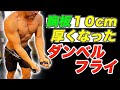 胸板10cm厚くなった効果的なダンベルフライのやり方【痩せ体質の人も胸囲100cm越え】