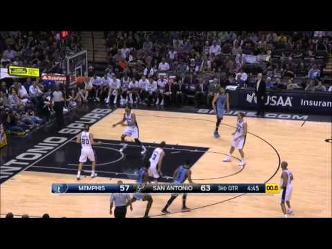 Udrih again scores a tough 3-pointer to beat the shot clock - Grizzlies @ Spurs 29-3-15