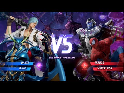 Dante and Jedah vs Thanos and Spider-man - MARVEL VS. CAPCOM: INFINITE
