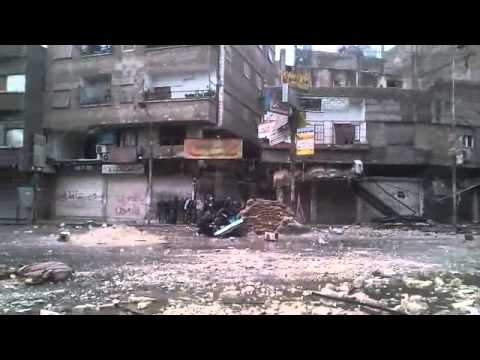 اشتباكات بين كتيبة أحفاد سيدنا الحمزة وقوات النظام في مخيم فلسطين في مدينة دمشق