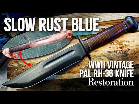 DIY Rust Bluing a Knife Blade & Leather Grip Restoration