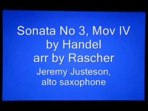 Sonata No 3, Mov IV - Handel for alto saxophone