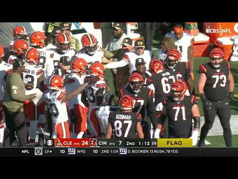 Browns & Bengals FIGHT After Hit on Joe Burrow