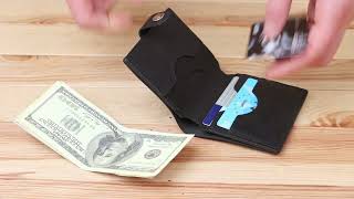 Матове чоловіче портмоне з натуральної шкіри Shvigel 16495 чорне