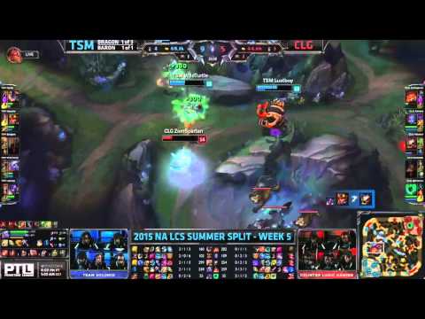 TSM (Dyrus Rumble) VS CLG (Zionspartan Gnar) Highlights - 2015 NA LCS Summer W5D2