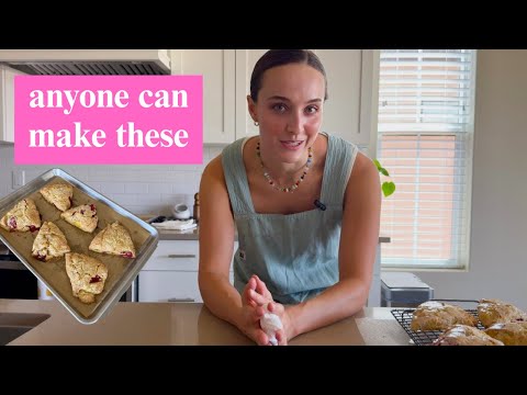 Cook With Me | Sourdough peach raspberry scones