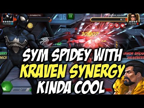 Symbiote Spiderman Gets A Cool Synergy With Kraven | Marvel Contest Of Champions