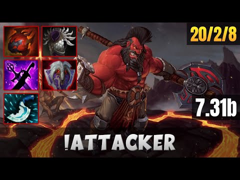 ATTACKER [AXE] OFF LANE WITH 20 KILLS | DOTA 2 PATCH 7.31B PRO GAMEPLAY