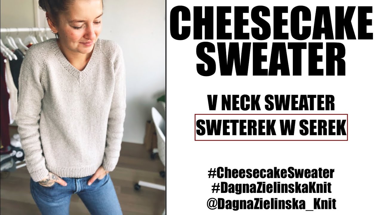 Cheesecake Sweater. V neck sweater. Sweterek w serek