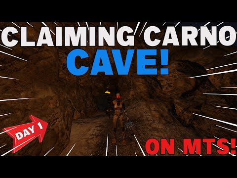 CLAIMING CARNO CAVE DAY 1 ON ARK'S MOST POPULATED SERVER - ARK MTS PVP