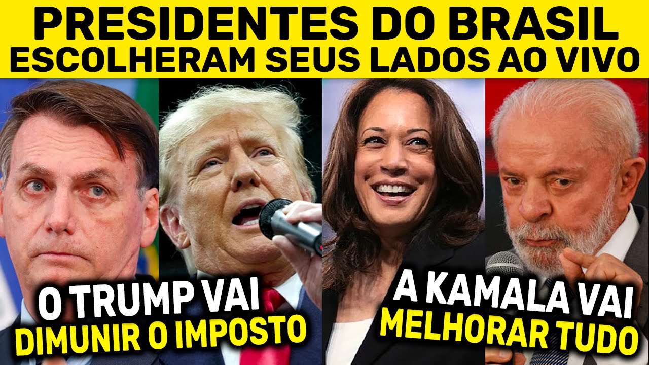 TRUMP E HARRIS TEM APOIO DE LULA E BOLSONARO NAS ELEIÇÕES DOS ESTADOS UNIDOS 2024