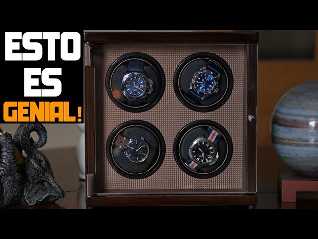 Vídeo relacionado con Mcbazel Cargador de Reloj para Relojes automáticos, Caja de Cargador de Reloj de Cuero de PU con patrón de Fibra de Carbono y Enchufe EU - Negro/Rojo