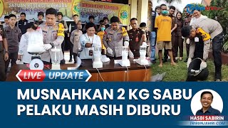 Polres Sarolangun Blender 2 Kg Sabu-Sabu Hasil Tangkapan di Pasar, Satu Pelaku Masih DPO