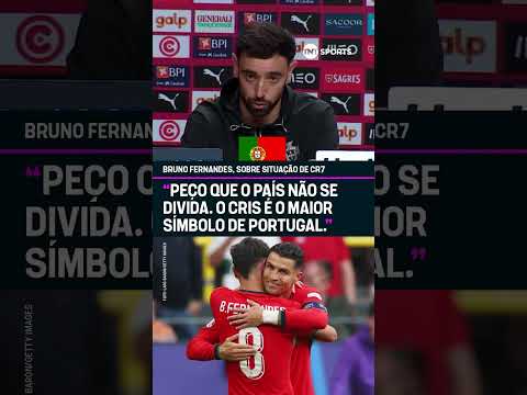 O BRUNO FERNANDES REVELOU QUE CONVERSOU COM O CR7 E FAZ PEDIDO AOS PORTUGUESES! 👀🇵🇹 #shorts